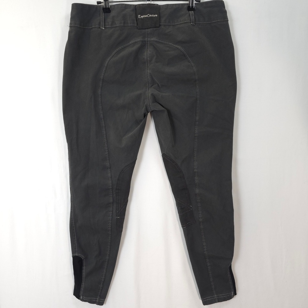 Equine Couture Riding Breeches Women 34 Knee Patch Charcoal Grey Equestrian - Picture 2 of 11
